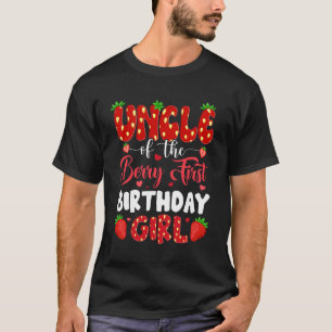 Oom van de bes eerste verjaardag van meisje Strawb T-shirt