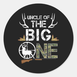 Oom van de Big One verjaardagsjongen Deer Hunter C Ronde Sticker