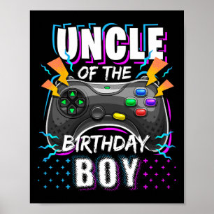 Oom van de Birthday Boy Matching Video Game Birt Poster