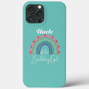 Oom van de Birthday Girl Rainbow Boho Birthday iPhone 13 Pro Max Hoesje