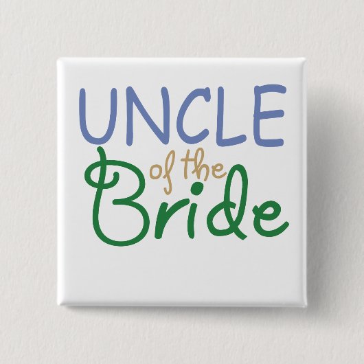 Oom van de Bride Vierkante Button 5,1 Cm (Voorkant)