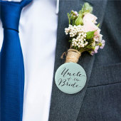 Oom van de Bruid Script Baby Blue Huwelijksfeest Ronde Button 5,7 Cm