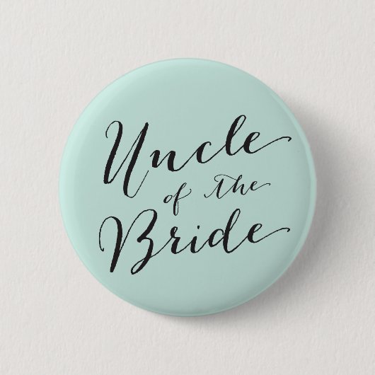 Oom van de Bruid Script Baby Blue Huwelijksfeest Ronde Button 5,7 Cm (Voorkant)