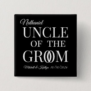 Oom van de bruidegom bruiloft vierkante button 5,1 cm