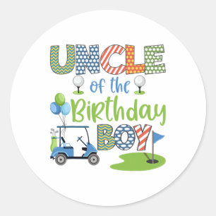 Oom Van De Jarige Golf Liefhebber Familie Matchi Ronde Sticker