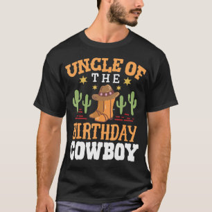 Oom van de verjaardag cowboy Retro Western Rodeo T-shirt
