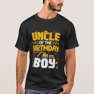 Oom van de verjaardag jongen bouw familie deco t-shirt