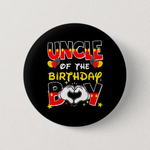Oom van de verjaardagsjongen familie feest decorwe ronde button 5,7 cm