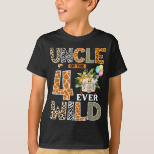Oom van de vier wilde safari vierde verjaardag Bo T-shirt