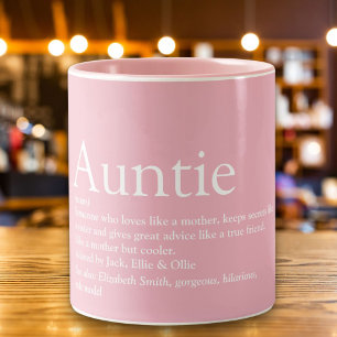 Oom van de wereld ooit Tante, Tante Definitie Roze Tweekleurige Koffiemok