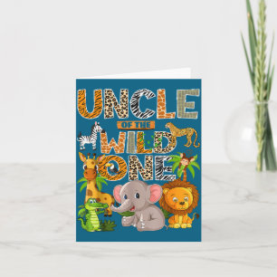 Oom van de wilde 1e verjaardag jongen safari jungl kaart