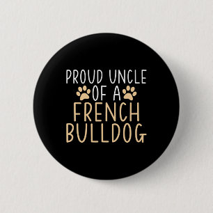 oom van een franse buldog franchie oom ronde button 5,7 cm