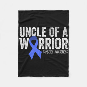 Oom Van Een Warrior T1d Kind Diabetische Blauwe Li Fleece Deken