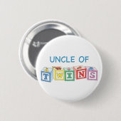 Oom van Twins Blocks Ronde Button 5,7 Cm (Voorkant /achterkant)