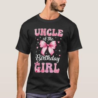 Oom Van Verjaardagsmeisje Coquette Strik Bijpassen T-shirt