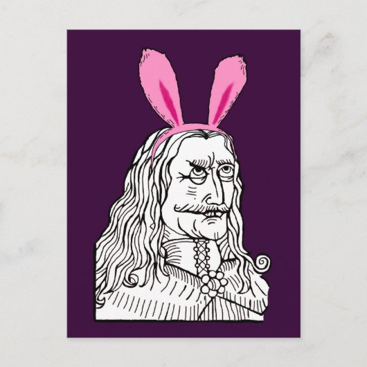 Oom Vlad met bunny oren Briefkaart (Voorkant)