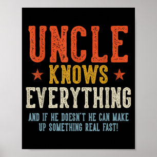 Oom weet alles vaderdag retro vintage  poster