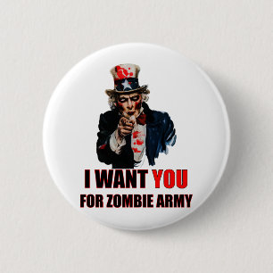 oom Zombie Ronde Button 5,7 Cm