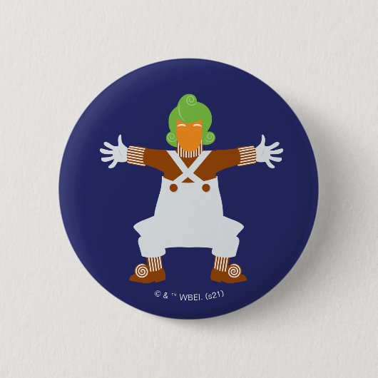 Oompa Loompa wapt uit Ronde Button 5,7 Cm (Voorkant)