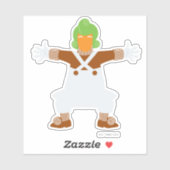 Oompa Loompa wapt uit Sticker (Vel)