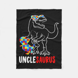 Oomsaurus T Rex Dinosaur Autisme Bewustzijn Oom Fleece Deken