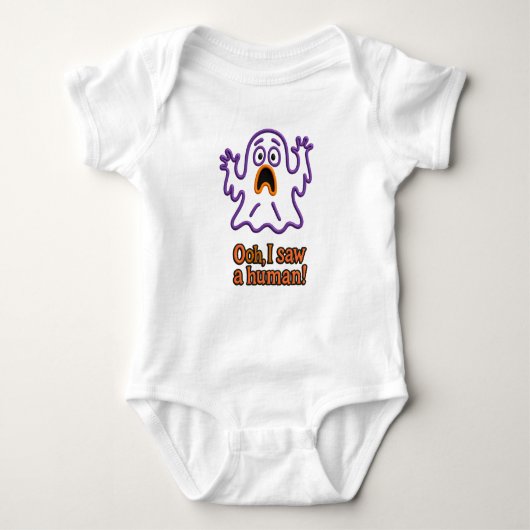 Oooh, I Saw a Human! – Funny Ghost Halloween Romper (Voorkant)