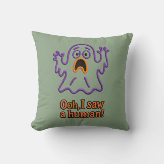 Oooh, ik zag een mens! – Grappige spook Halloween Kussen