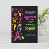 Oooh La La Paris Anniversaire Fête Invitation (Debout devant)