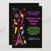 Oooh La La Paris Anniversaire Fête Invitation (Devant / Derrière)