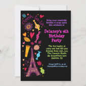 Oooh La La Paris verjaardagsfeestje uitnodiging (Voorkant)