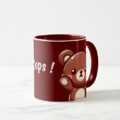 Oops Cute Teddy Bear – Kawaii Mug Design Mok (Voorkant rechts)