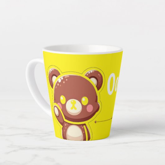Oops! Cute Teddy Bear Mug – Fun Yellow Coffee Cup (Angle gauche)