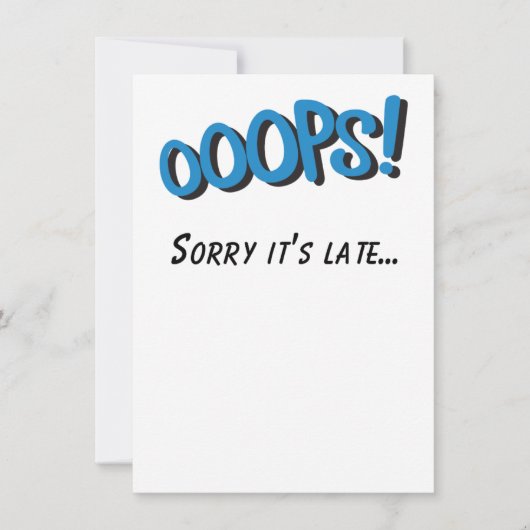 Oops Désolé Sa Dernière Carte D'Anniversaire Retar (Devant)