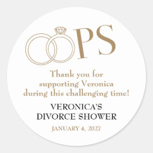 OOPS!  Echtscheidingsfeest Ronde Sticker