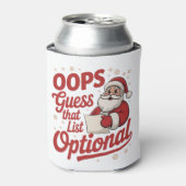 Oops Guess That List Optional Funny Santa Claus Blikjeskoeler (Blikje Voorkant)