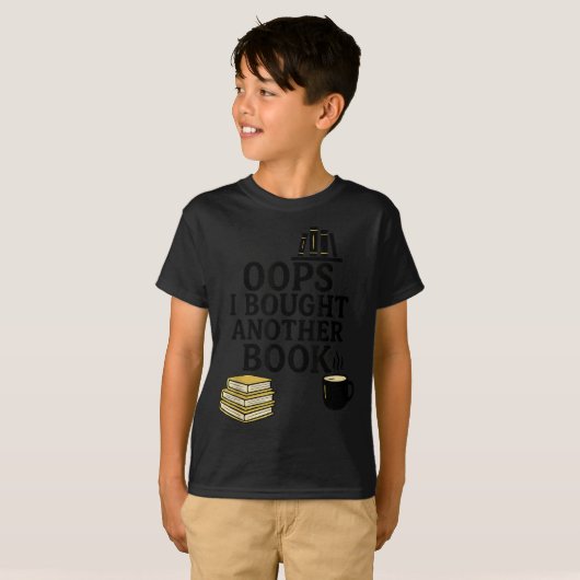 Oops I Bought Another Book, Funny Book Lover T-shirt (Voorkant volledig)