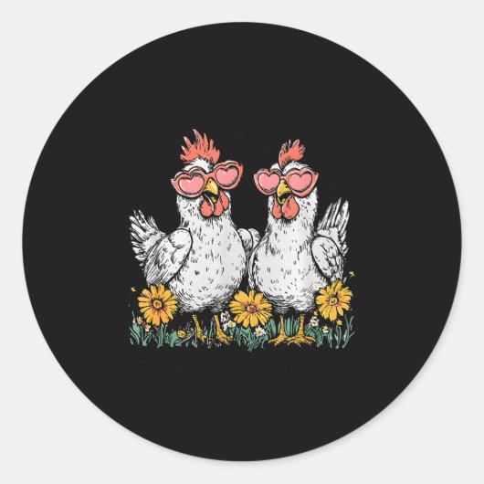 Oops I Got Another Chicken, Funny Farm Animal Ronde Sticker (Voorkant)