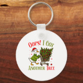 Oops I Got Another Tree Funny Christmas Goose Retr Sleutelhanger (Voorkant)