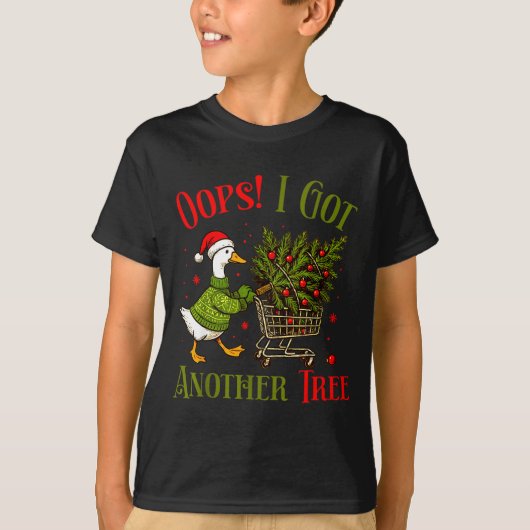 Oops I Got Another Tree Funny Christmas Goose Retr T-shirt (Voorkant)