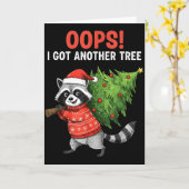 Oops I Got Another Tree Funny Raccoon Christmas Qu Kaart (Gele Bloem)