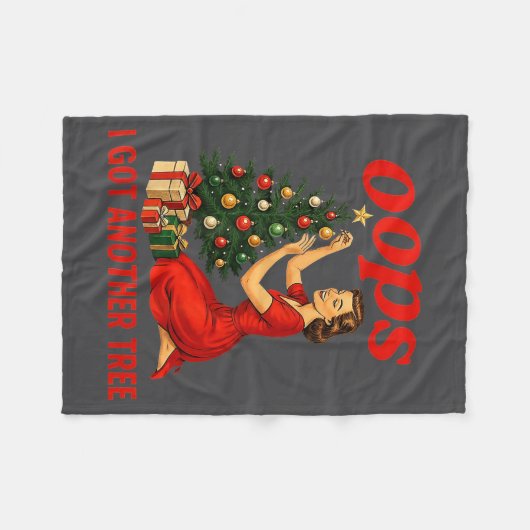 Oops I Got Another Tree Funny Retro Christmas  Fleece Deken (Voorkant (Horizontaal))