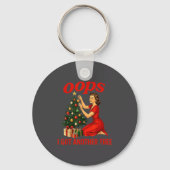 Oops I Got Another Tree Funny Retro Christmas  Sleutelhanger (Voorkant)