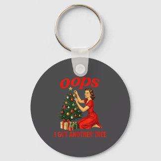Oops I Got Another Tree Funny Retro Christmas  Sleutelhanger