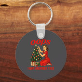 Oops I Got Another Tree Funny Retro Christmas  Sleutelhanger (Voorkant)