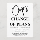 Oops Mariage reporté Date Faire-part Carte postale (Devant)