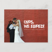 Oops Nous Avons Elopé Mariage Photo Faire-part (Devant)