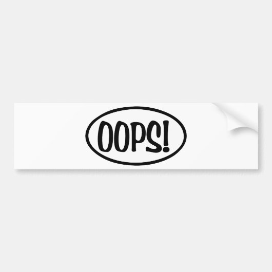 oops oval bumpersticker (Voorkant)