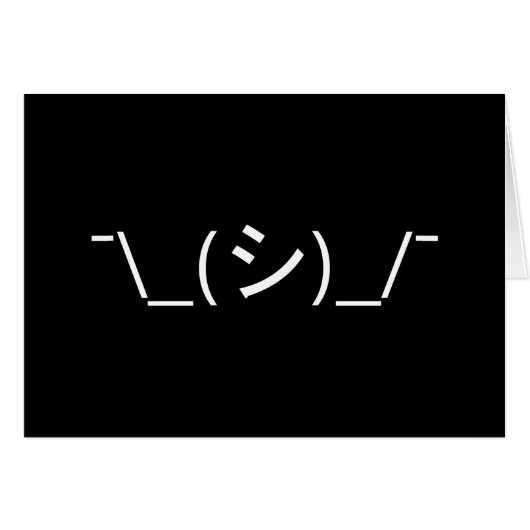 Oops Shrug Emoticon ¯\_(シ)_/¯ Japanese Kaomoji (Devant horizontal)