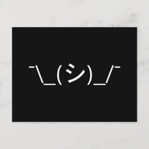 Oops Shrug Emoticon Count\_(シ)_/ Japanse Kaomoji Briefkaart
