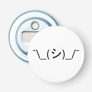 Oops Shrug Emoticon Count\_(シ)_/ Japanse Kaomoji Button Flesopener